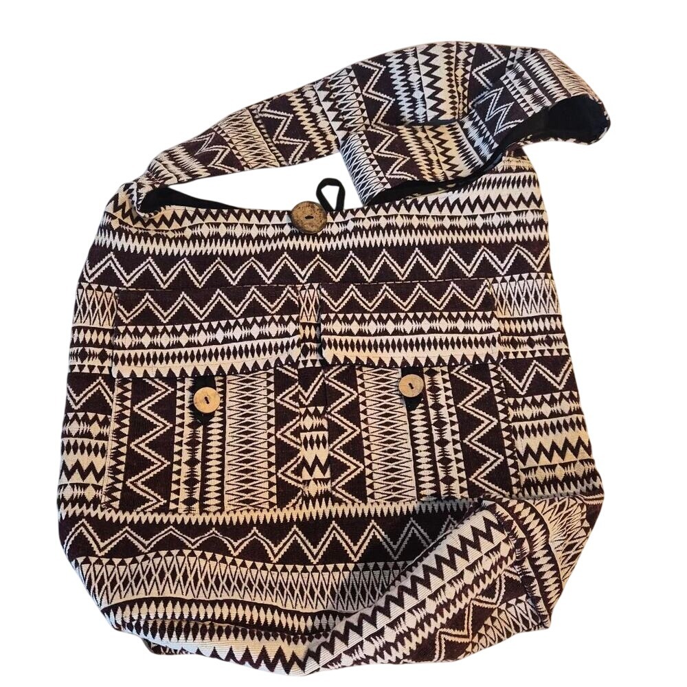 Shop With A Mission Tribal Geometric Cotton Crossbody Hobo Bag Fair Trade India